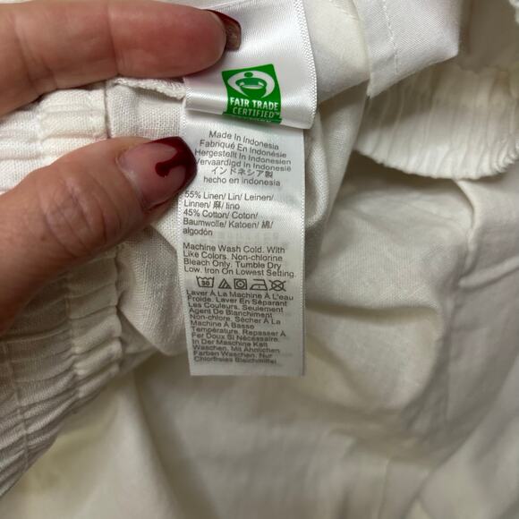 J.Crew Linen-Blend Wide-Leg Drawstring Pants White Size 8 NWT - Picture 5 of 5